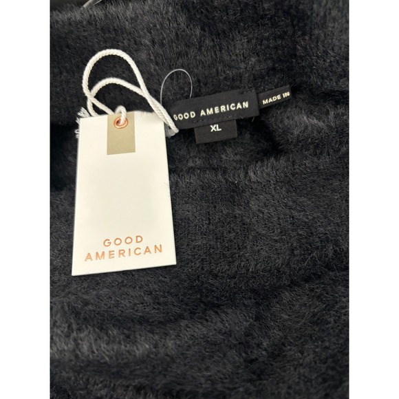 NWT Good American Off the Shoulder Sweater knit Black Size X Large - Picture 3 of 6